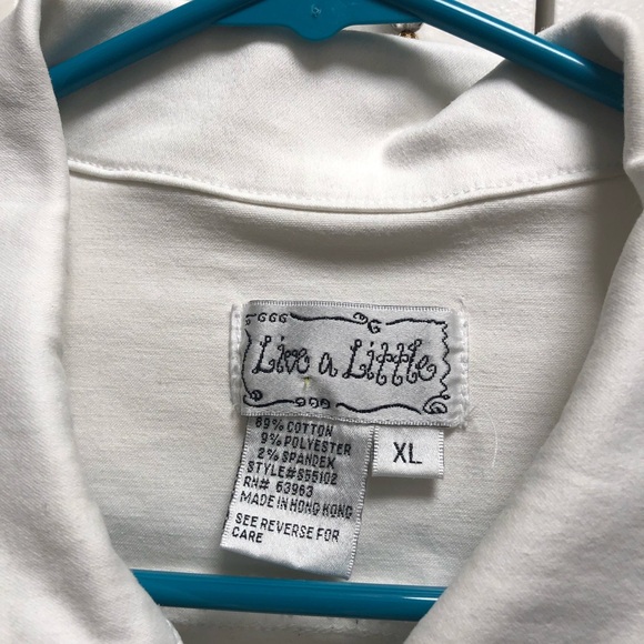 Women’s White Stretch Denim Jean Jacket by Live A Little Size XL - Picture 11 of 12